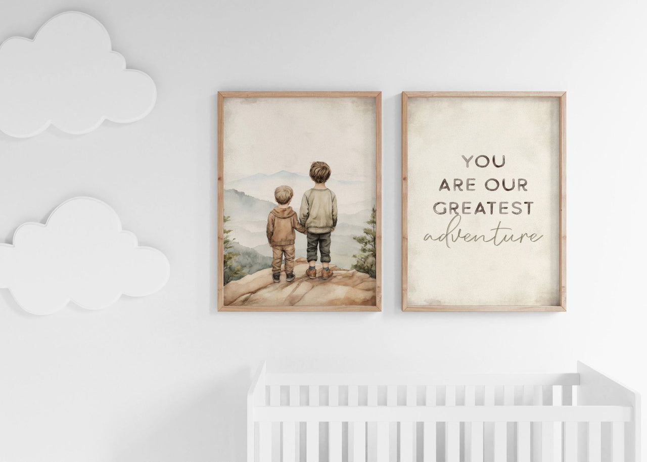 Mountain Adventure Print – Boys Room Wall Decor • Set of 2