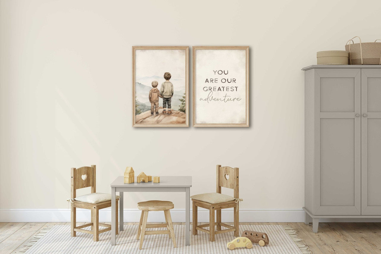 Mountain Adventure Print – Boys Room Wall Decor • Set of 2