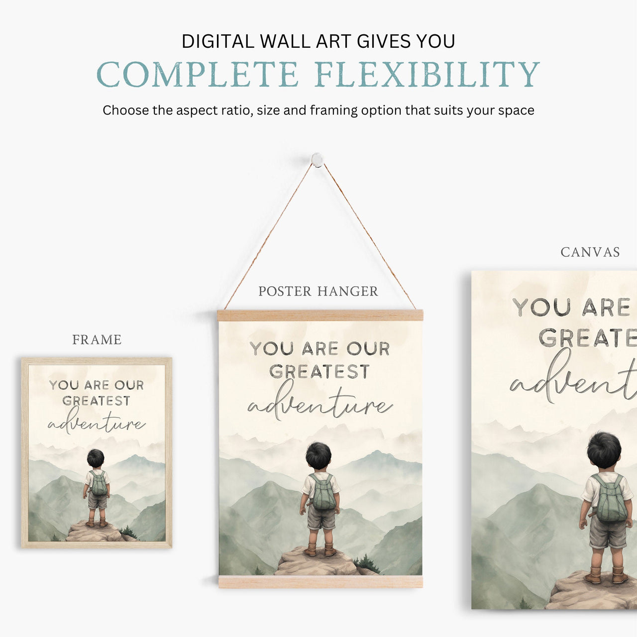 Mountain Wall Art – Adventure Boys Room Print • Set of 3