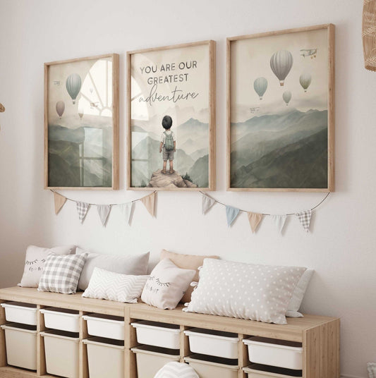 You Are Our Greatest Adventure Print, Hiking Theme Nursery Decor, Mountain Wall Art - WildfieldPrints