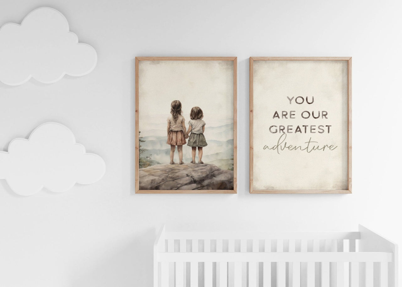 Sisterhood Adventure Wall Art – Girls Room Print • Set of 2