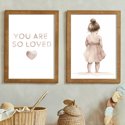 You Are So Loved, Girls Nursery Quote, Vintage Pink Wall Decor - WildfieldPrints